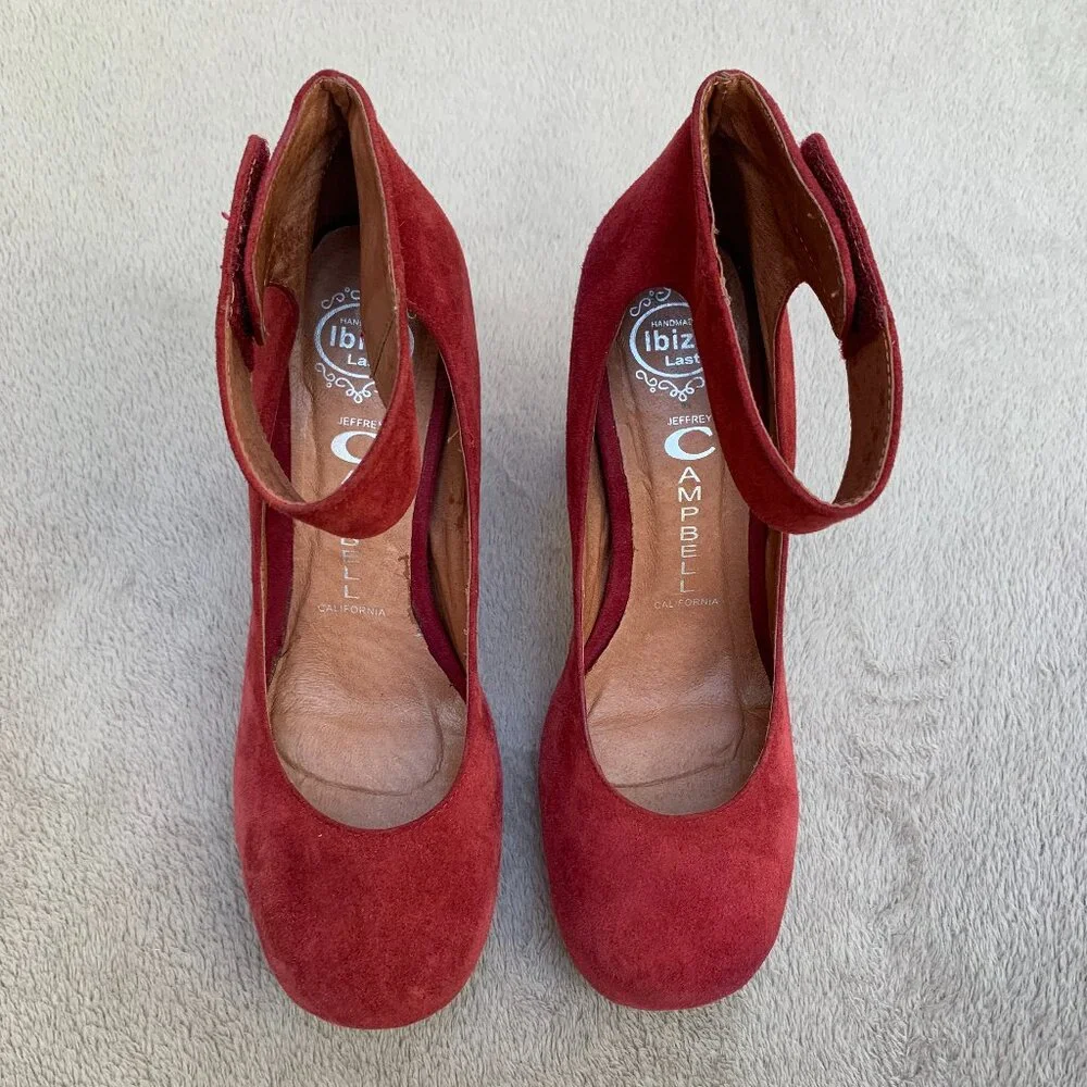 Jeffrey Campbell Vintage Aurora Suede Heels Sz 7.5 - Picture 6 of 15